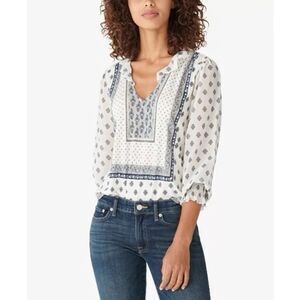 Lucky Brand- Ruffled Peasant Top